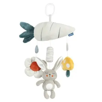 Gray animal wind chimes hanging on stroller crib bell plush toy