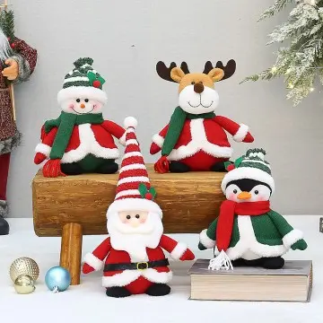 Christmas decorations knitted fabric sitting old man snowman Elk toys
