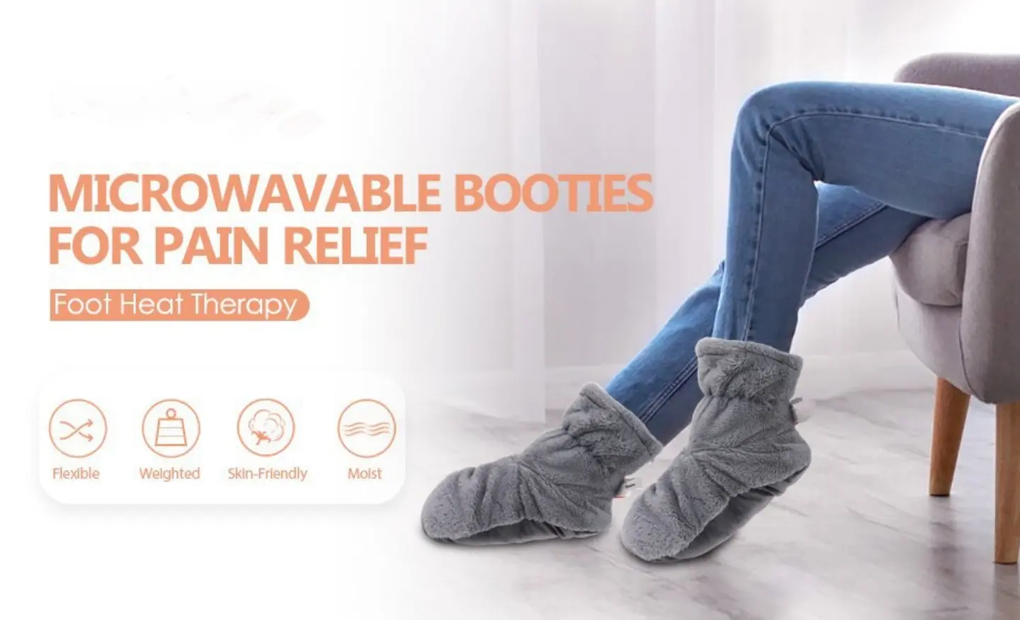 Microwaveable Booties Aromatherapy Foot Warmers